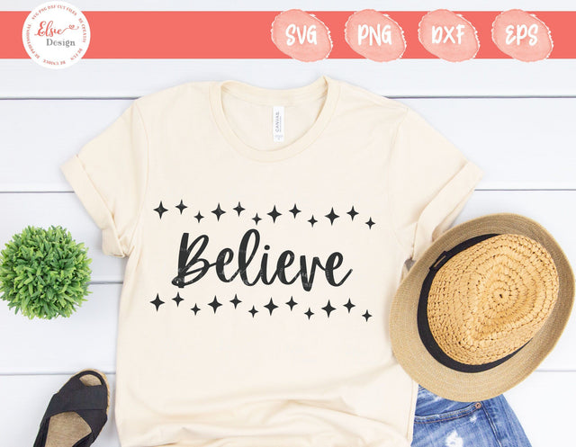 Believe - SVG, PNG, DXF, EPS SVG Elsie Loves Design 