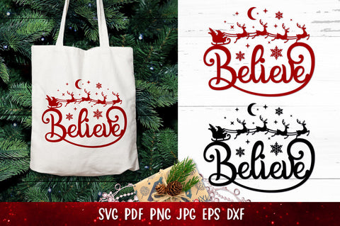 Believe SVG | Santa Sleigh SVG| Believe Door Hanger SVG goodfox86 