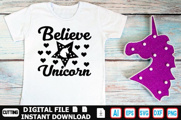 Believe Unicorn SVG Craftlabsvg24 