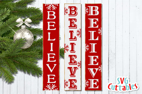 Believe Vertical | Christmas Cut File SVG Svg Cuttables 