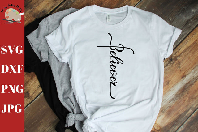 Believer Cross svg CUT file svg dxf png jpg, Christian faith shirt svg SVG The Artsy Spot 
