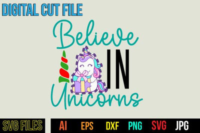 Belive In Unicorns SVG Cut File SVG BlackCatsMedia 