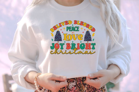 Belived blessed peace love joy bright christmas SVG SVG DESIGNISTIC 