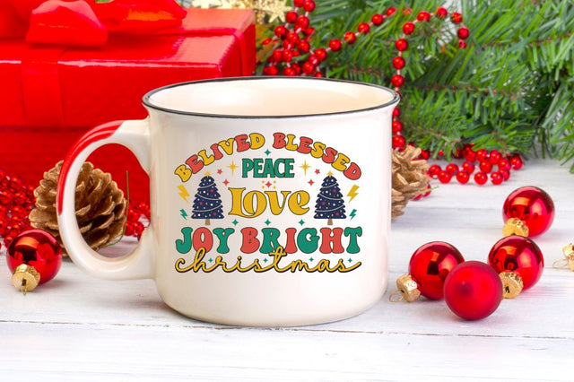 Belived blessed peace love joy bright christmas SVG SVG DESIGNISTIC 