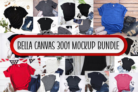 Bella Canvas 3001 Mockup Bundle Mock Up Photo Creativeart88 