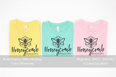 Bella Canvas 3001 Mockup, Easter Mockup, Folded Mockup, Spring Mockup, Group Mockup Mock Up Photo Honeycomb Mockups 