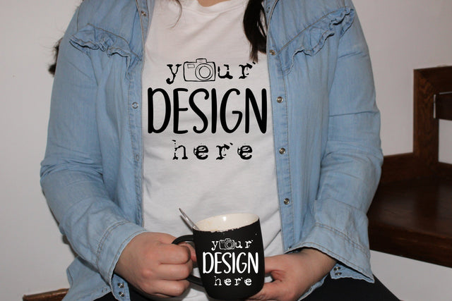 Bella Canvas 3001 Mockup,White T-shirt Mockup, Hanging Shirt Mockup, Cute Shirt Mockups, Model Mockup Shirt, Boho Shirt Mockup,Model Mock up Mock Up Photo ArtStudio 