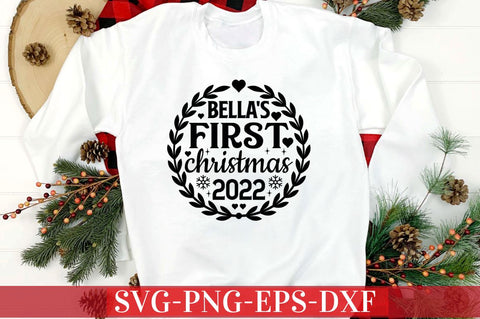 Bella's first christmas 2022 SVG SVG DESIGNISTIC 