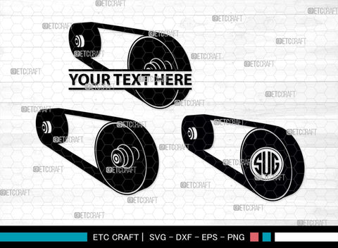 Belt Pulley Monogram, Belt Pulley Silhouette, Pulley SVG, Pulley Gears Svg, Antique Tools Svg, SB00368 SVG ETC Craft 