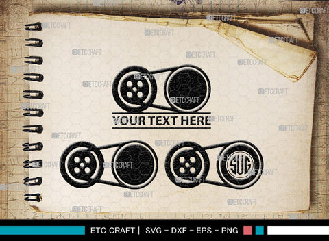 Belt Pulley Monogram, Belt Pulley Silhouette, Pulley SVG, Pulley Gears Svg, Antique Tools Svg, SB00368 SVG ETC Craft 