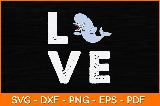 Beluga Whale Love Svg Design SVG artprintfile 