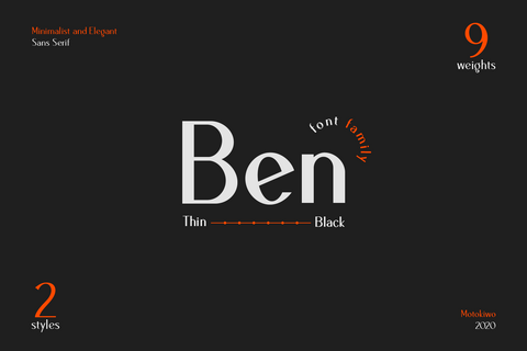 Ben Sans Serif Font Family - 18 Fonts Font Motokiwo 