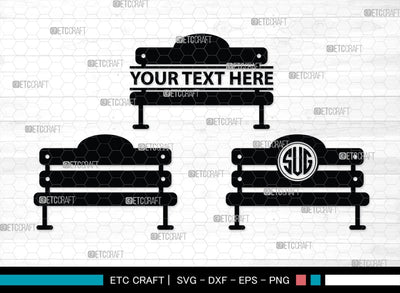 Bench Monogram, Bench Silhouette, Bench SVG, Park Bench Svg, Wooden Bench Svg, Bench Furniture Svg, Garden Bench Svg, SB00467 SVG ETC Craft 