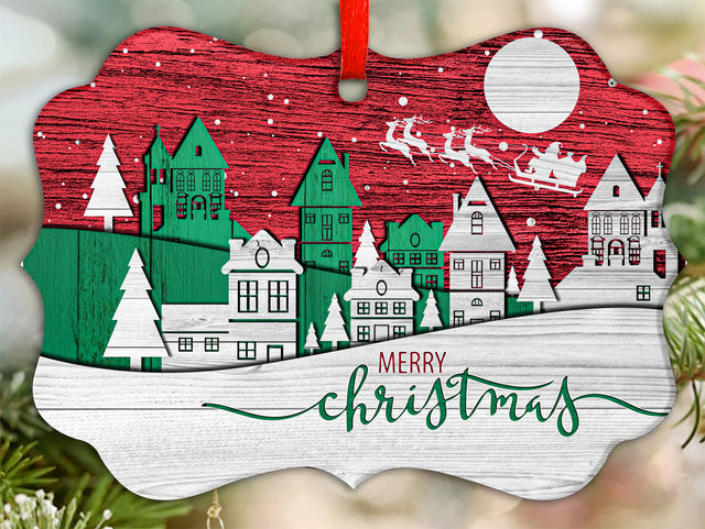 Benelux Ornament, Aluxe, Christmas Ornament, Wood engraved look, Winter Scene, Ornament, Farmhouse, Sublimation, Digital Download, PNG Sublimation CaldwellArt 