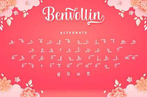 Benvollin - Cursive Handwritten Font Font Ibey Design 