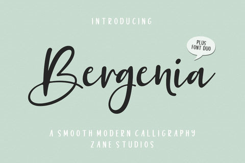 Bergenia Script FONT DUO Font Zane Studio55 