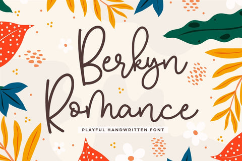 Berkyn Romance - Monoline Script Font Font Creakokun Studio 
