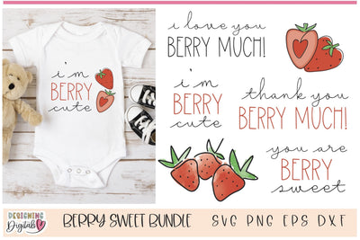 Berry Sweet SVG Bundle, I love you berry Much, Strawberry svgs for cricut SVG Designing Digitals 