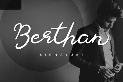 Berthan - Signature Font Font Illushvara Design 