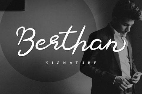 Berthan - Signature Font Font Illushvara Design 