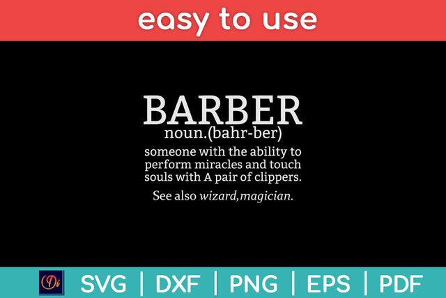 Best Barber Definition Ever Funny Gift Barbershop Svg Png Dxf Digital Cutting File SVG Helal 