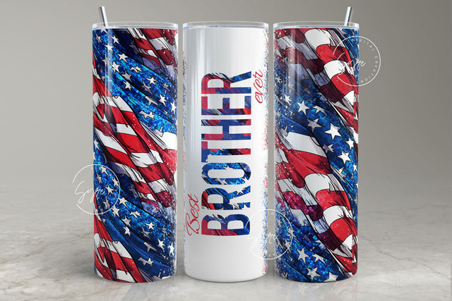Best Brother Ever Tumbler Wrap PNG, Sibling Tumbler png, USA Flag Tumbler, Brother Birthday gifts, 20 oz Skinny Sublimation, Digital File Sublimation Syre Digital Creations 
