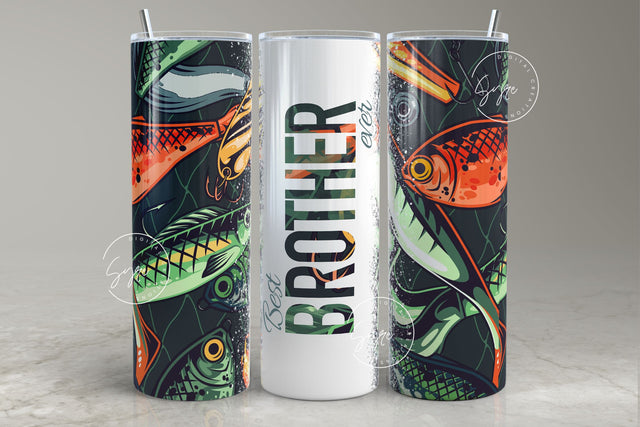 Best Brother Ever Tumbler Wrap, Sibling Tumbler png, Brother Birthday gifts, 20 oz Skinny Tumbler Sublimation, Fishing Tumbler Wrap, Digital Sublimation Syre Digital Creations 