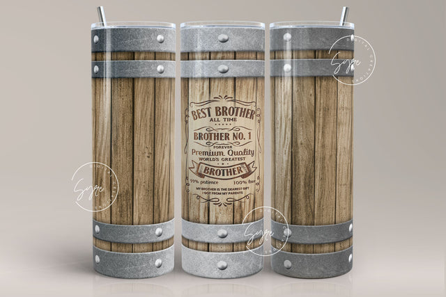 Best Brother Ever Tumbler Wrap, Sibling Tumbler png, Wood Barrel Tumbler, Brother Birthday gifts, 20 oz Skinny Tumbler Sublimation, Digital Sublimation Syre Digital Creations 