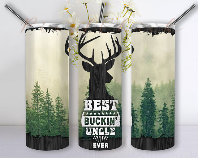 Best Bucking Uncle Ever Tumbler Wrap Uncle Tumbler Uncle Hunting Tumbler Deer Tumbler Wrap 20oz Skinny Tumbler Sublimation Designs Sublimation PixelChick 