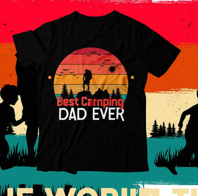 Best Camping Dad Ever T-Shirt Design, Best Camping Dad Ever SVG Cut File, Camping Dad SVG Design,Dad T-Shirt Design, Father's Day T-Shirt Design, Father's Day Sublimation SVG BlackCatsMedia 