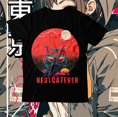Best Cat Ever T-Shirt Design, Best Cat Ever Sublimation Design, Cat Clipart Design, Cat Graphic T-Shirt Design,Cat SVG Cut File, Cat SVG Bundle, Cat Retro SVG SVG BlackCatsMedia 