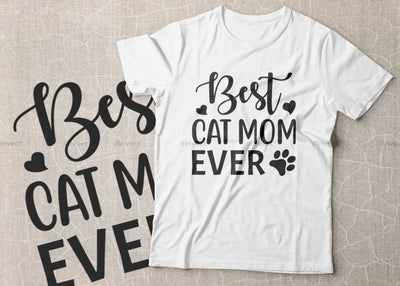 Best cat mom ever SVG, Mom Svg, Mothers Day T-shirt Design, Happy Mothers Day SVG, Mother's Day Cricut Files, Mom Gift Cameo, Vinyl Designs, Iron On Decals, Cricut cut files, svg, eps, dxf, png SVG Dinvect 