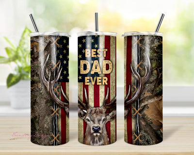 Best Dad Ever 20 oz Skinny Tumbler Sublimation Wrap Straight/Tapered PNG, Hunting Dad PNG, Father's Day Tumbler, Gift For Dad Sublimation TrendingDesign 