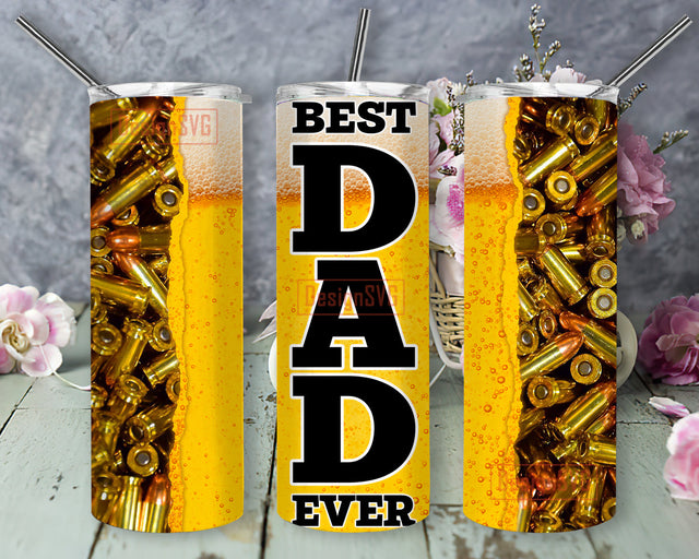 Best Dad Ever 20oz Skinny Tumbler, Dad Beer Full Tumbler Wrap, Beer Bullet Tumbler Png, Beer Lover Tumbler, Beer Sublimation Design for Straight, Digital Download Sublimation DesignSVG 