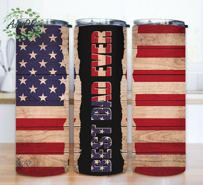 Best Dad Ever 20oz Skinny Tumbler, Dad Tumbler Png, Wood USA Flag Tumbler Wrap, Dad Sublimation Design, Father's Day Gift, Instant Download Sublimation AdriOP 