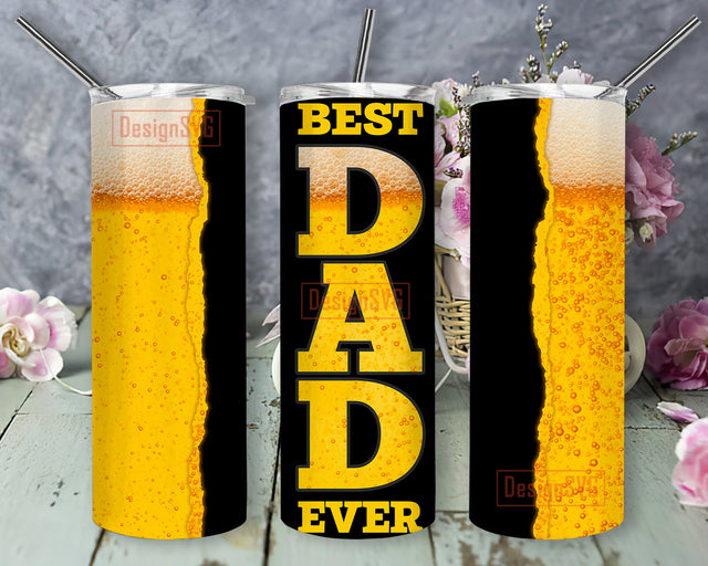 Best Dad Ever Beer Full Tumbler Wrap, Dad Beer Tumbler Png, Father Day Design Png, Beer Lover Gift, Beer Sublimation Design, Digital Download Sublimation DesignSVG 