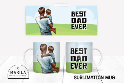 best dad ever Mug Sublimation Design / dad Mug Design #32 Sublimation Marilakits 