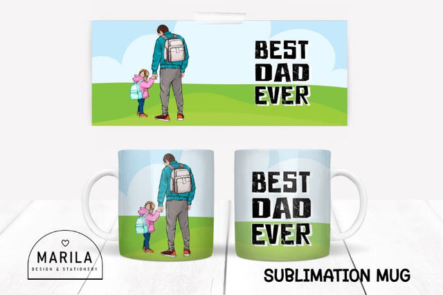 best dad ever Mug Sublimation Design / dad Mug Design #38 Sublimation Marilakits 