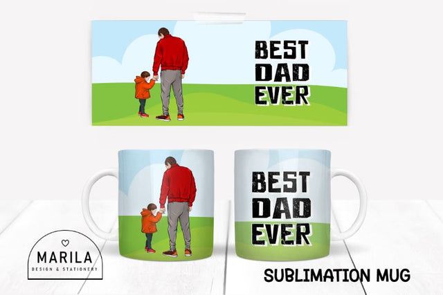 best dad ever Mug Sublimation Design / dad Mug Design #40 Sublimation Marilakits 