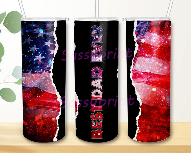 Best Dad Ever Seamless 20oz Skinny Tapered & Straight Tumbler Sublimation, Waterslide Digital Design Full Tumbler Wrap Png Digitals Download Sublimation sassyprint 