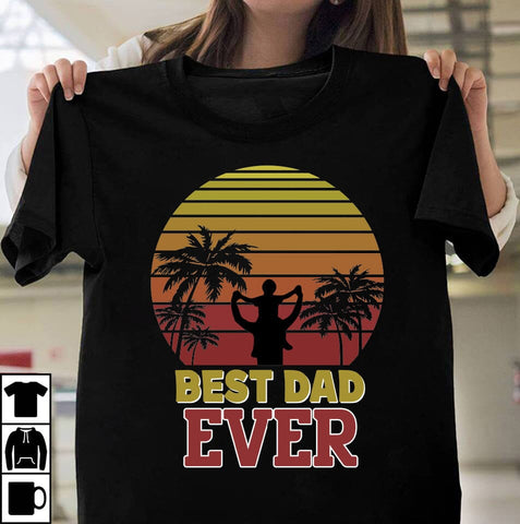 Best Dad Ever SVG Cute File ,Father's Day Retro Sunset T-shirt Design, Dad SVG Cute File, Dad Sublimation ,Father's Day Clip Art, Father's Day SVG Qutes ,Dad T-shirt Design SVG Insomnia Std 