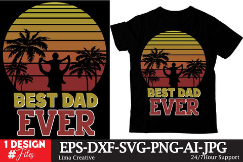 Best Dad Ever SVG Cute File ,Father's Day Retro Sunset T-shirt Design, Dad SVG Cute File, Dad Sublimation ,Father's Day Clip Art, Father's Day SVG Qutes ,Dad T-shirt Design SVG Insomnia Std 