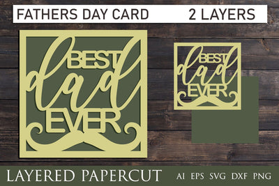 Best dad ever svg, Fathers day card, Layered papercut template 3D Paper AnastasiyaArtDesign 