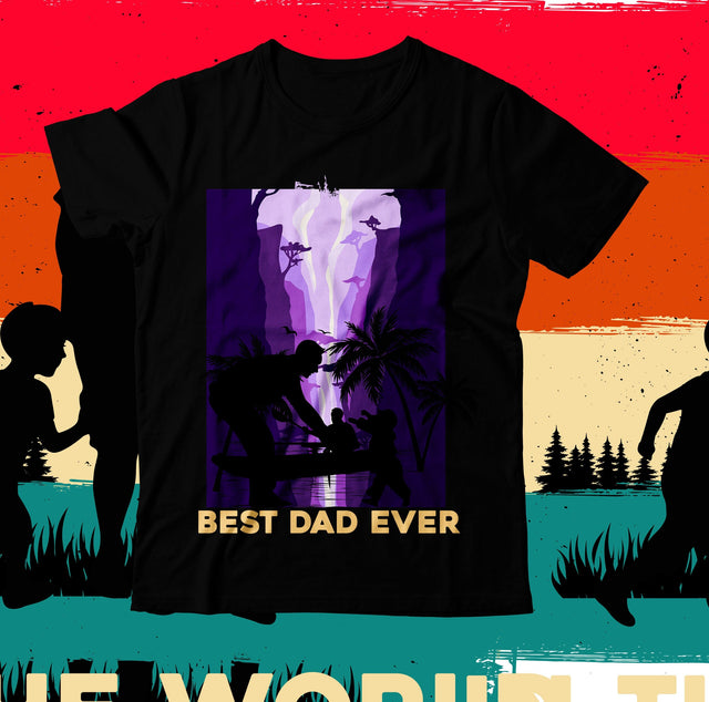 Best Dad Ever T-Shirt Design, Best Dad Ever SVG Cut File, Father's Day T-Shirt Design, Father's Day Sublimation Design, Dad Sublimation Design, Dad SVG Quotes SVG BlackCatsMedia 