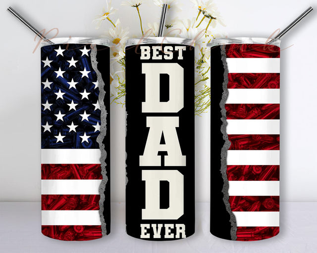 Best Dad Ever Tumbler 20 oz Skinny Sublimation, Father's Day Tumbler, PNG Digital Download Sublimation PixelChick 