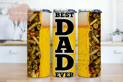 Best Dad Ever Tumbler 20 oz Skinny Sublimation, Father's Day Tumbler Straight and Tapered PNG Sublimation Rabbitmakies 