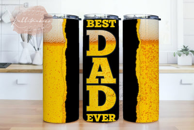 Best Dad Ever Tumbler 20 oz Skinny Sublimation, Father's Day Tumbler Straight and Tapered PNG Sublimation Rabbitmakies 