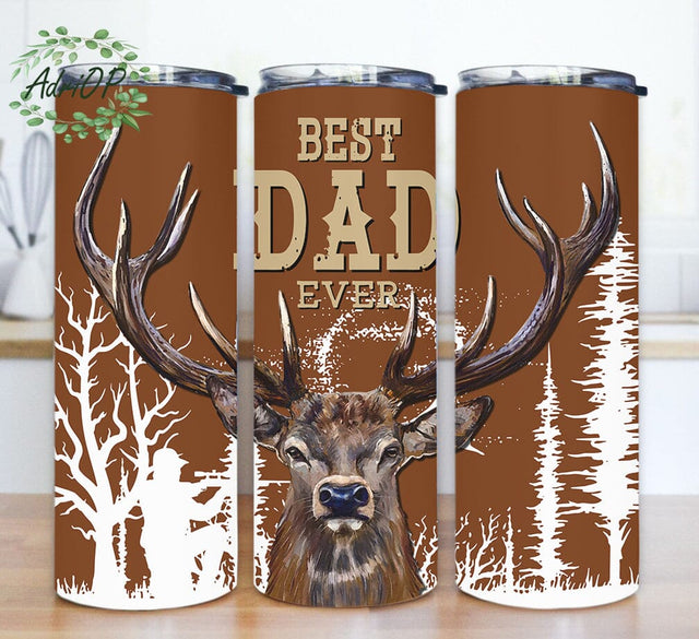 Best Dad Ever Tumbler Png, Hunting Deer 20oz Skinny Tumbler, Deer Tumbler Design, Hunting Dad Sublimation Design, Father's Day Gift, Instant Download Sublimation AdriOP 