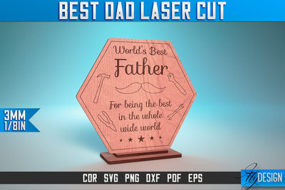 Best Dad Laser Cut SVG | Dad Award Laser Cut SVG Design | CNC Files SVG Fly Design 