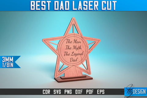 Best Dad Laser Cut SVG | Dad Award Laser Cut SVG Design | CNC Files SVG Fly Design 